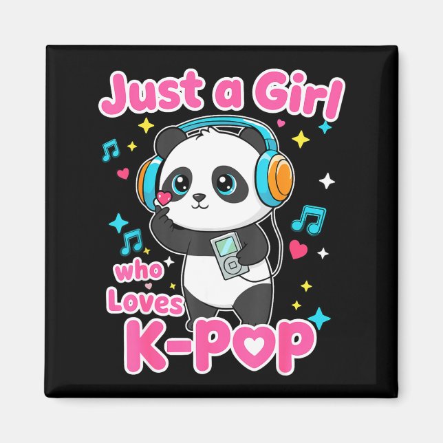 Just A Girl Who Loves K-p Cute Panda  Magnet (Framsidan)