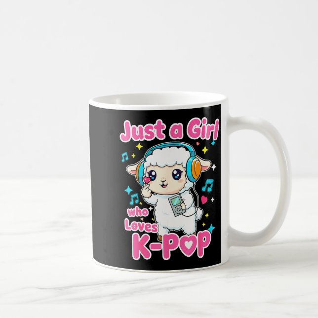 Just A Girl Who Loves K-p Cute Sheep  Kaffemugg (Höger)