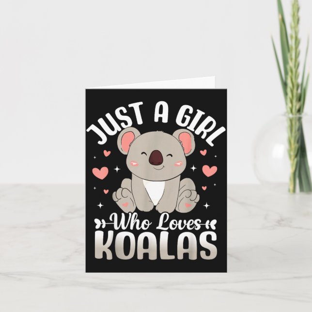 Just A Girl Who Loves Koalas Cute Funny Koala Gift Kort (Framsida)