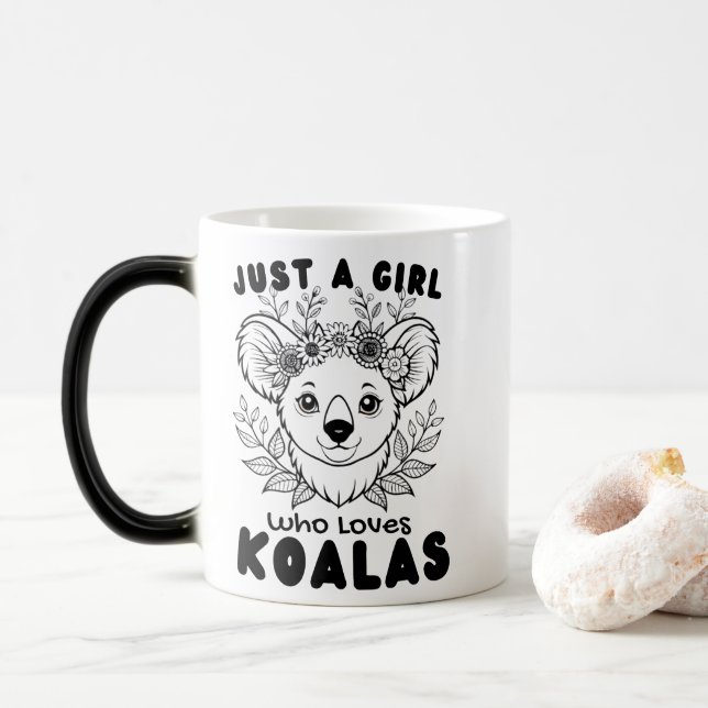 Just a Girl who Loves Koalas Magisk Mugg (Med munk)