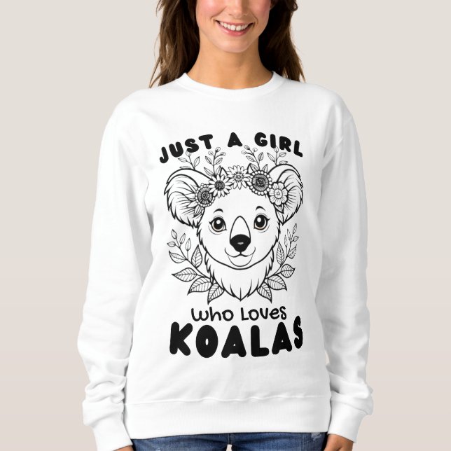 Just a Girl who Loves Koalas T Shirt (Framsida)