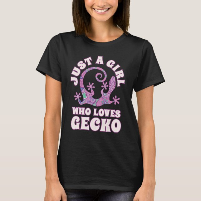 Just A Girl Who Loves Leopard Geckos T Shirt (Framsida)