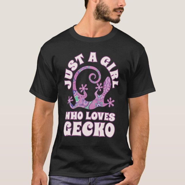 Just A Girl Who Loves Leopard Geckos T Shirt (Framsida)