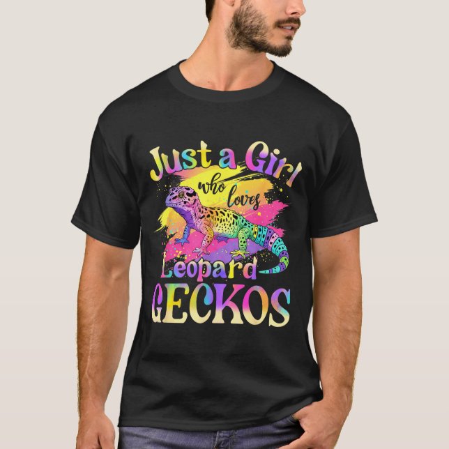 Just A Girl Who Loves Leopard Geckos  T Shirt (Framsida)