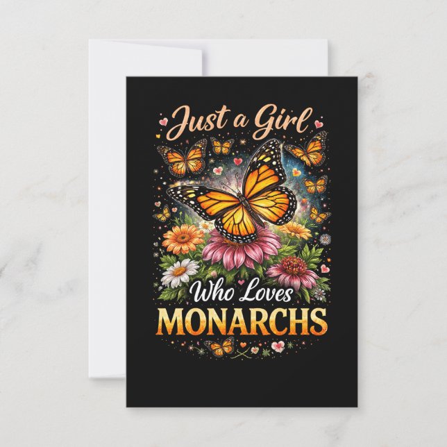 Just a Girl Who Loves Monarchs Tack Kort (Framsida)