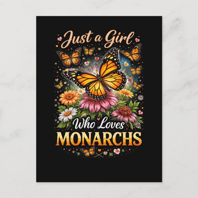 Just a Girl Who Loves Monarchs Vykort (Framsida)
