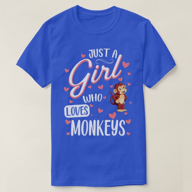 Just a Girl Who Loves Monkeys  Funny Monkey Lover  T Shirt (Design framsida)