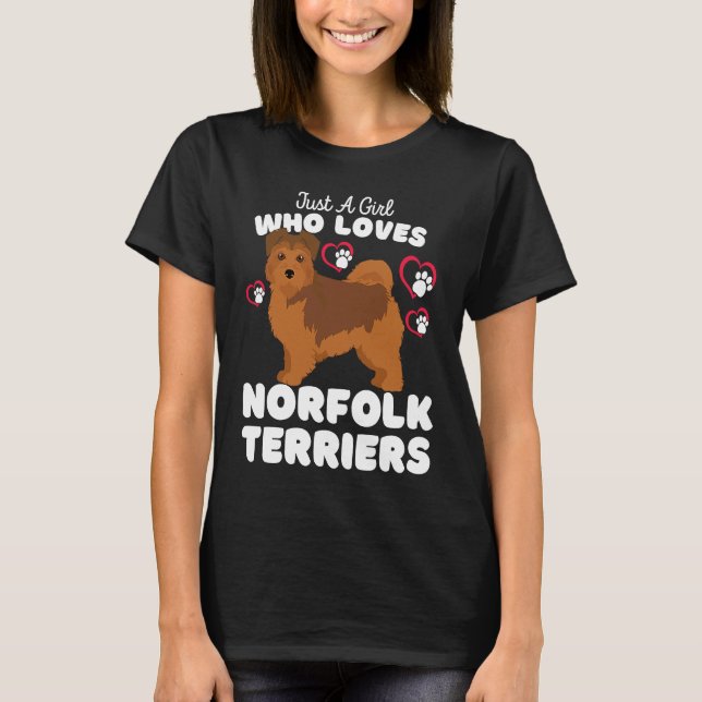Just A Girl Who Loves Norfolk Terriers  Cute Dogs  T Shirt (Framsida)
