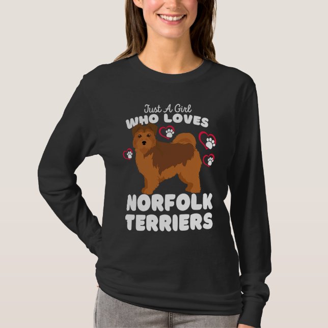 Just A Girl Who Loves Norfolk Terriers  Cute Dogs  T Shirt (Framsida)