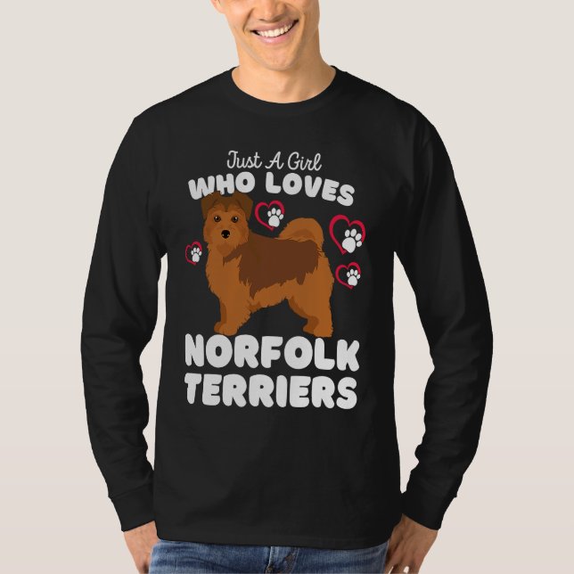 Just A Girl Who Loves Norfolk Terriers  Cute Dogs  T Shirt (Framsida)