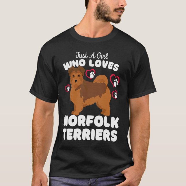 Just A Girl Who Loves Norfolk Terriers  Cute Dogs  T Shirt (Framsida)