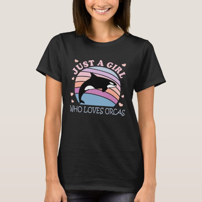 Just A Girl Who Loves Orcas Cute Ocean Animal T Shirt (Framsida)