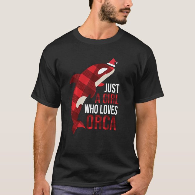 Just A Girl Who Loves Orcas Killer Whales Christma T Shirt (Framsida)