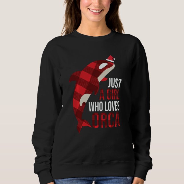 Just A Girl Who Loves Orcas Killer Whales Christma T Shirt (Framsida)