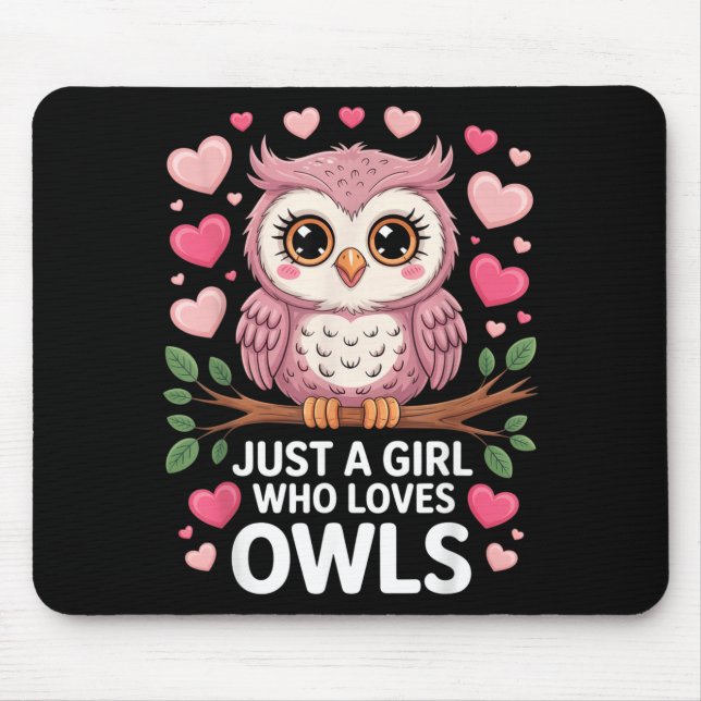 Just A Girl Who Loves Owls Cute Animal Lover Valen Musmatta (Framsidan)
