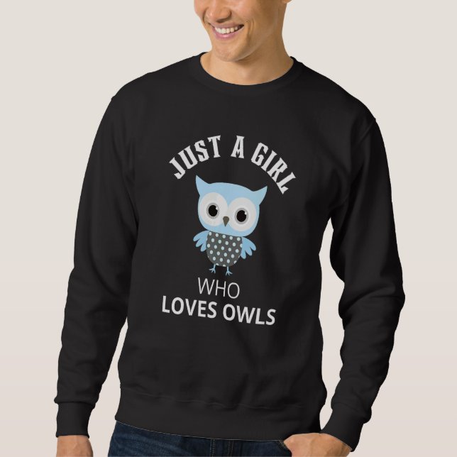 Just A Girl Who Loves Owls Women Kids   Lång Ärmad Tröja (Framsida)