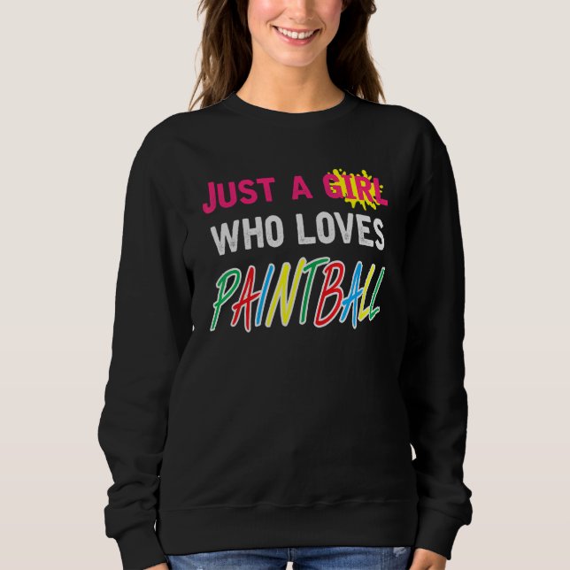 Just A Girl Who Loves Paintball Saying Paintballer T Shirt (Framsida)
