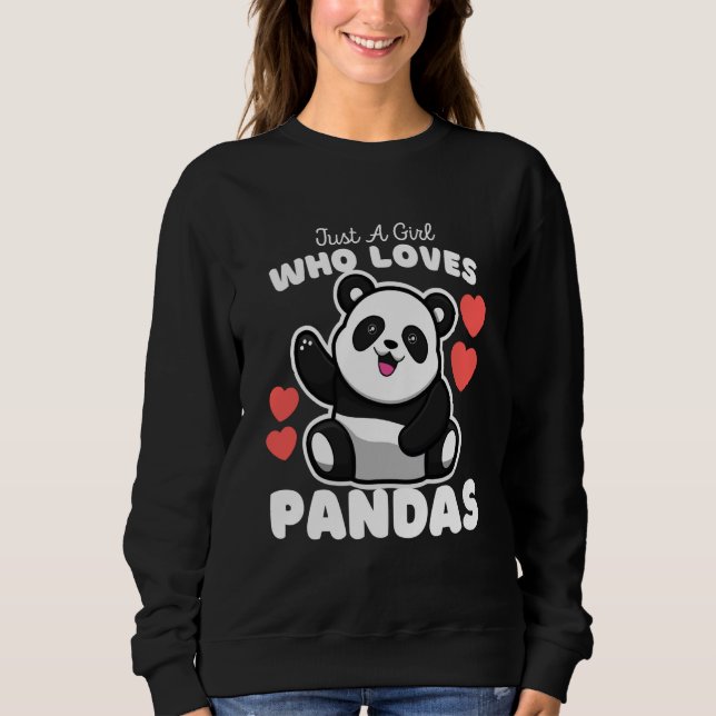 Just A Girl Who Loves Pandas Cute Panda Bear Kids T Shirt (Framsida)