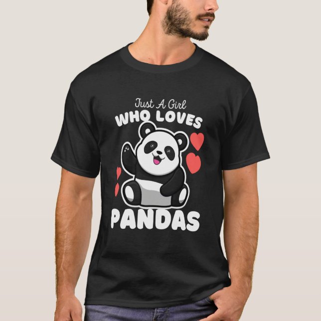 Just A Girl Who Loves Pandas Cute Panda Bear Kids T Shirt (Framsida)