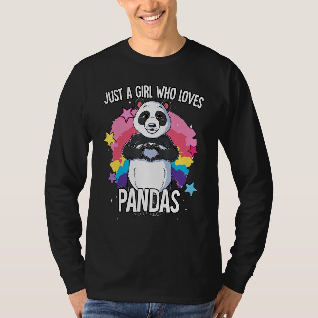 Just A Girl Who Loves Pandas Panda T Shirt (Framsida)