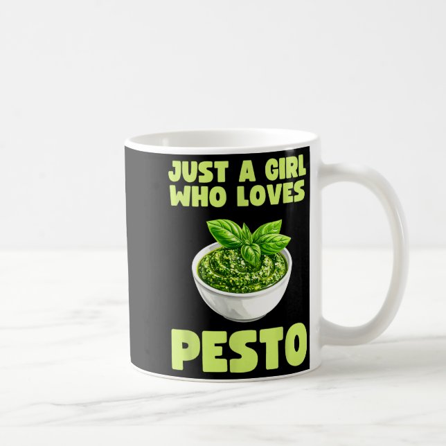 Just A Girl Who Loves Pesto Basil Pasta Italian Ad Kaffemugg (Höger)