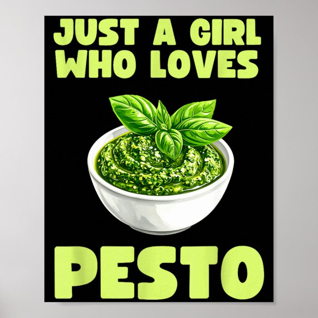 Just A Girl Who Loves Pesto Basil Pasta Italian Ad Poster (Framsidan)