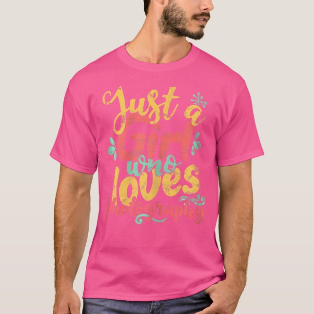 Just A Girl Who Loves Photography T Shirt For Girl (Framsida)