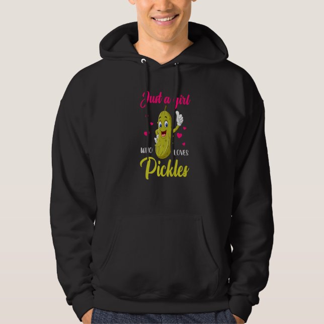 Just A Girl Who Loves Pickles  Cucumber Vegan Pick Hoodie (Framsida)