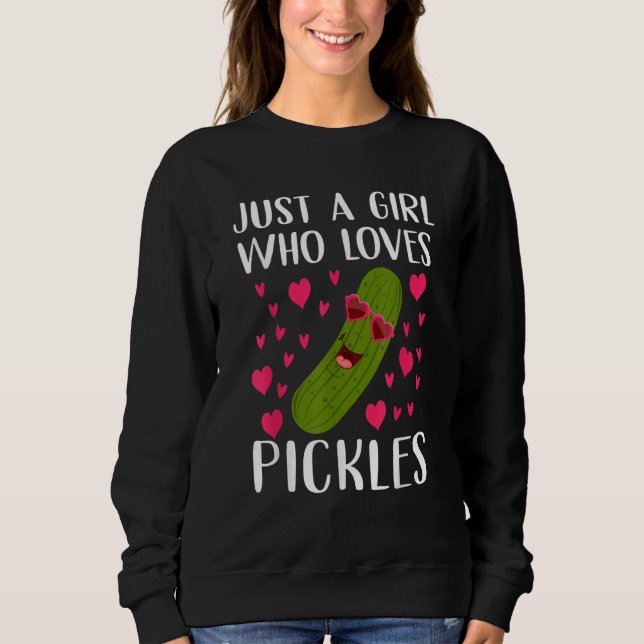 Just A Girl Who Loves Pickles Vegan   Cucumber Wom T Shirt (Framsida)