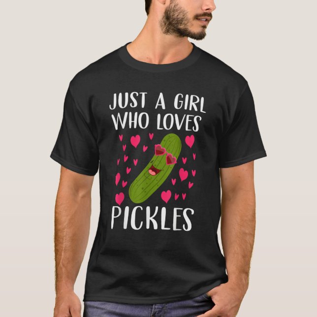 Just A Girl Who Loves Pickles Vegan   Cucumber Wom T Shirt (Framsida)
