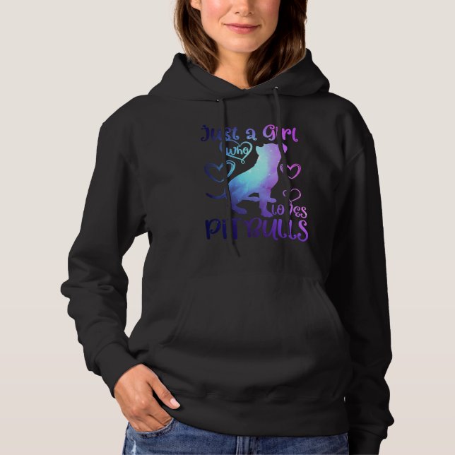 Just a Girl Who Loves Pitbulls Dog  Awesome Cute T Shirt (Framsida)