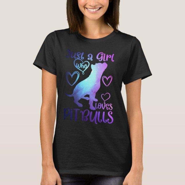 Just a Girl Who Loves Pitbulls Dog  Awesome Cute T Shirt (Framsida)