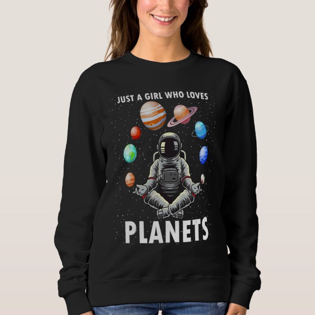 Just A Girl Who Loves Planets Space Science Geek A T Shirt (Framsida)