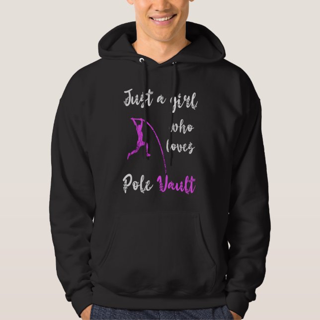 Just A Girl Who Loves Pole Vault Rod Jump Springer Hoodie (Framsida)