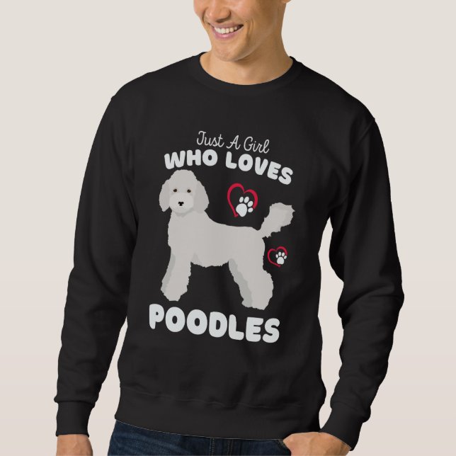 Just A Girl Who Loves Poodles Cute Poodle Kids Lång Ärmad Tröja (Framsida)