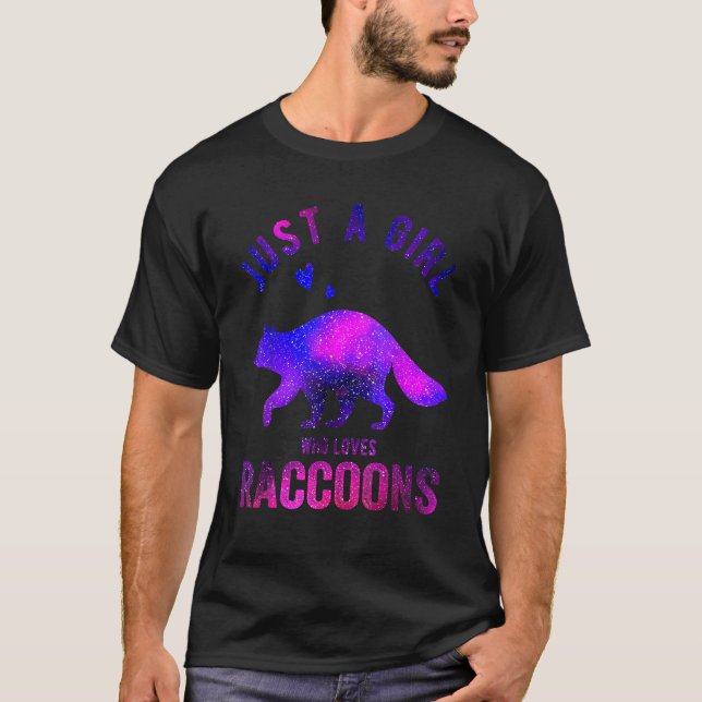 Just A Girl Who Loves Raccoons Raccoon   Raccoon T Shirt (Framsida)