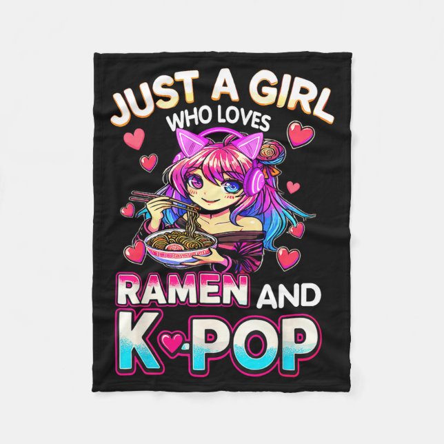 Just A Girl Who Loves Ramen And K-p  Fleecefilt (Framsidan)