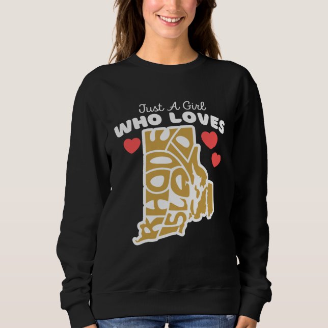 Just A Girl Who Loves Rhode Island  Cute Rhode Isl T Shirt (Framsida)