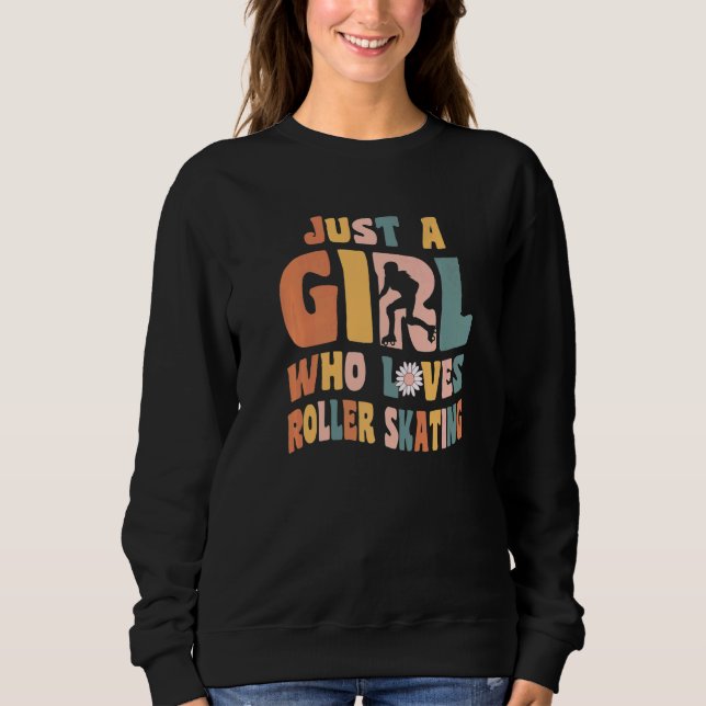 Just A Girl Who Loves Roller Skating Inline Skater T Shirt (Framsida)
