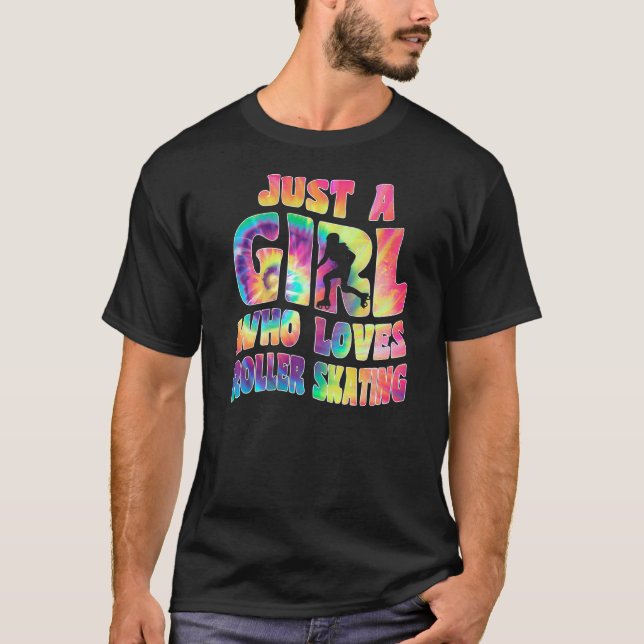 Just A Girl Who Loves Roller Skating Inline Skater T Shirt (Framsida)