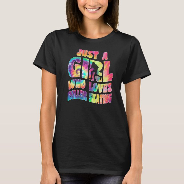 Just A Girl Who Loves Roller Skating Inline Skater T Shirt (Framsida)