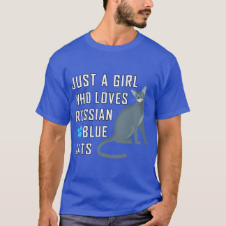 Just A Girl Who Loves Russian Blue Cats vintage T Shirt
