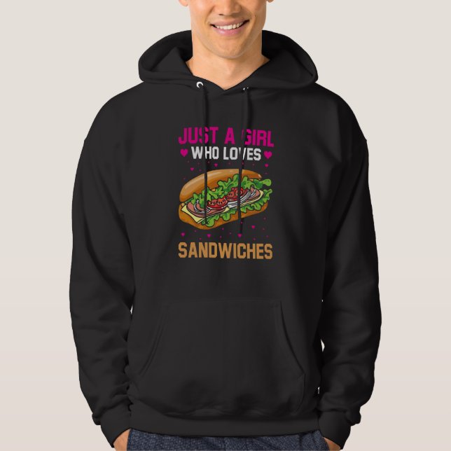 Just A Girl Who Loves Sandwiches Hoodie (Framsida)