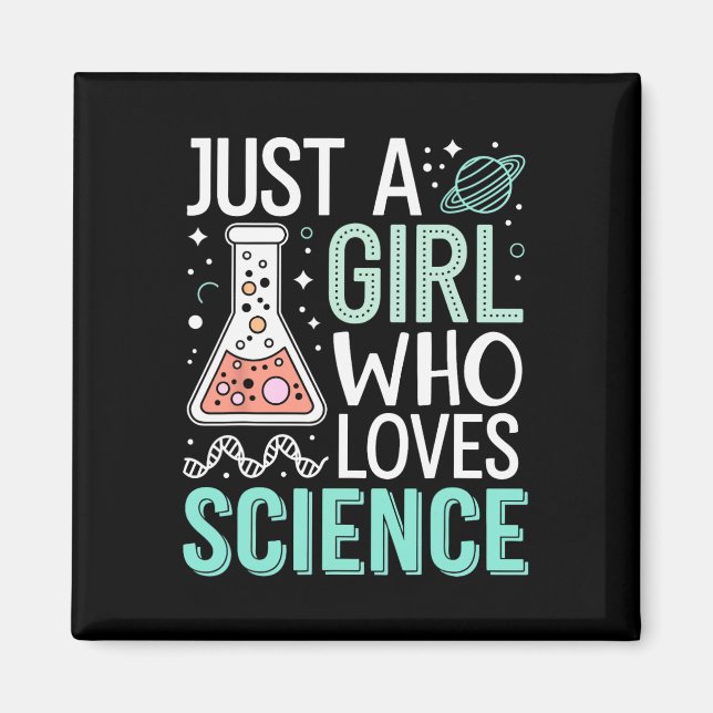 Just A Girl Who Loves Science Back To School Kids  Magnet (Framsidan)