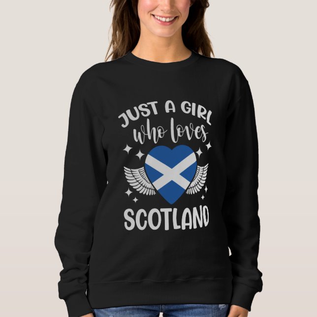 Just A Girl Who Loves Scotland Scottish T Shirt (Framsida)