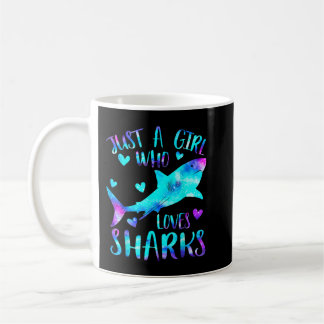 Just a Girl Who Loves Sharks Galaxy Shark Lover Gi Kaffemugg