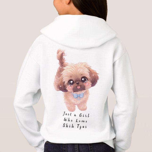 Just a Girl Who Loves Shih Tzus Dog Lover T Shirt (Baksida)