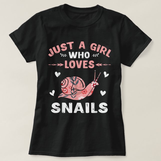 Just a Girl Who Loves Snails Art T Shirt (Design framsida)