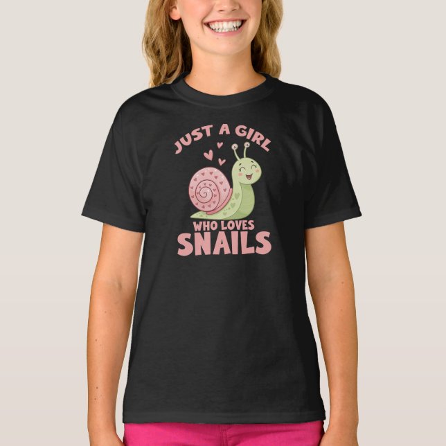 Just a Girl Who Loves Snails T Shirt (Framsida)