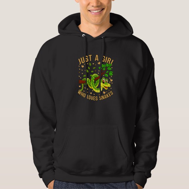 Just a Girl Who Loves Snakes Cute Snake Themed Lov Hoodie (Framsida)